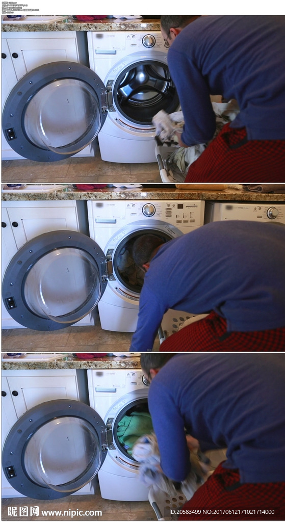 男人洗衣服