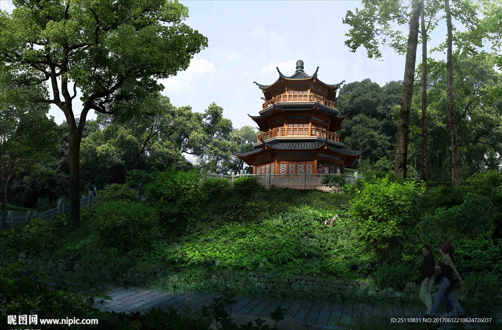 旅游塔景观图