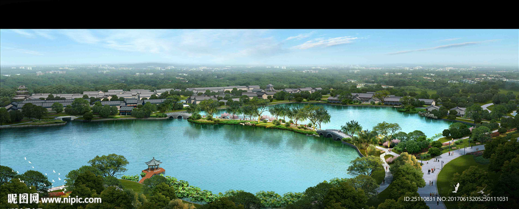 农村湖面景观图