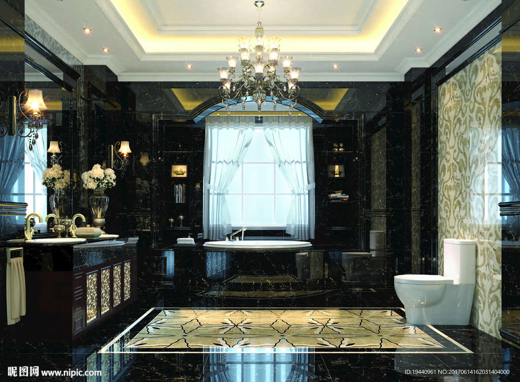 黑金花卫生间