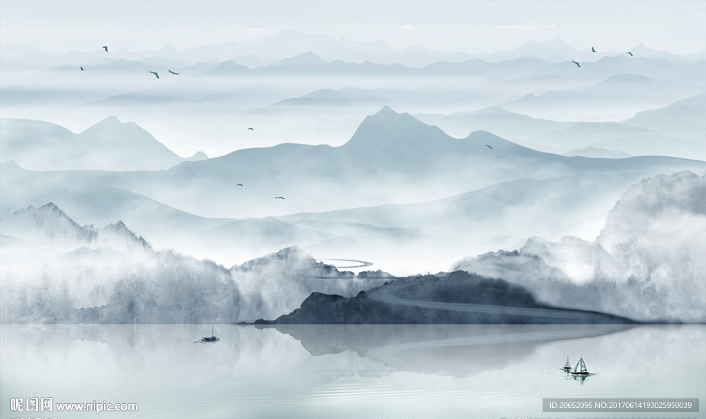 水墨山水画