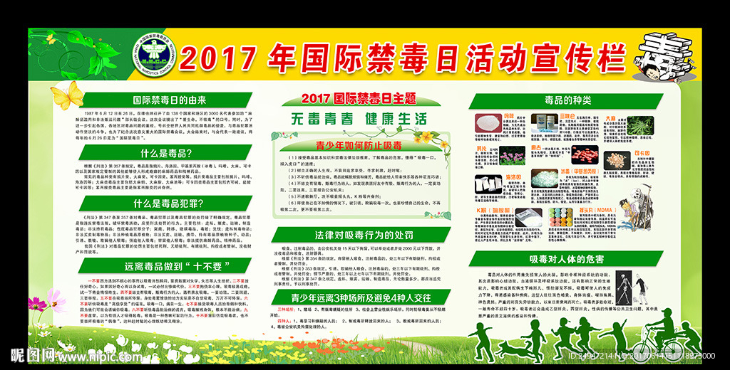 国际禁毒日宣传栏