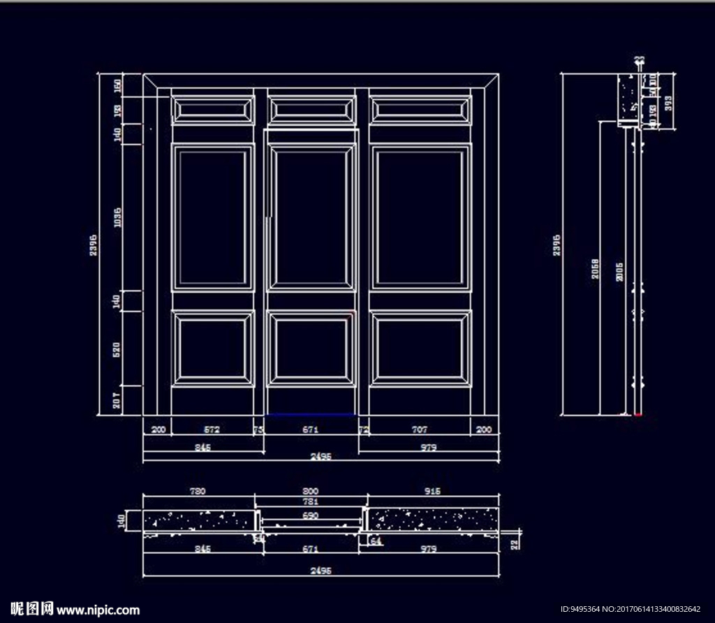 家装CAD实木背景压线墙板背景