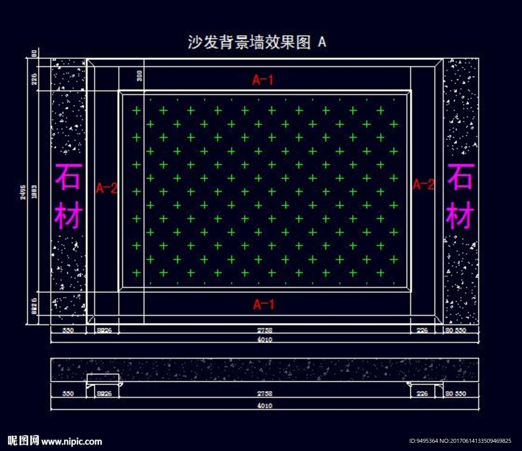 家装CAD实木背景压线墙板背景