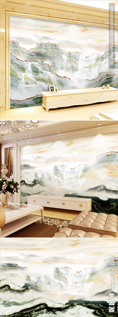 石纹石材大理石山水背景墙