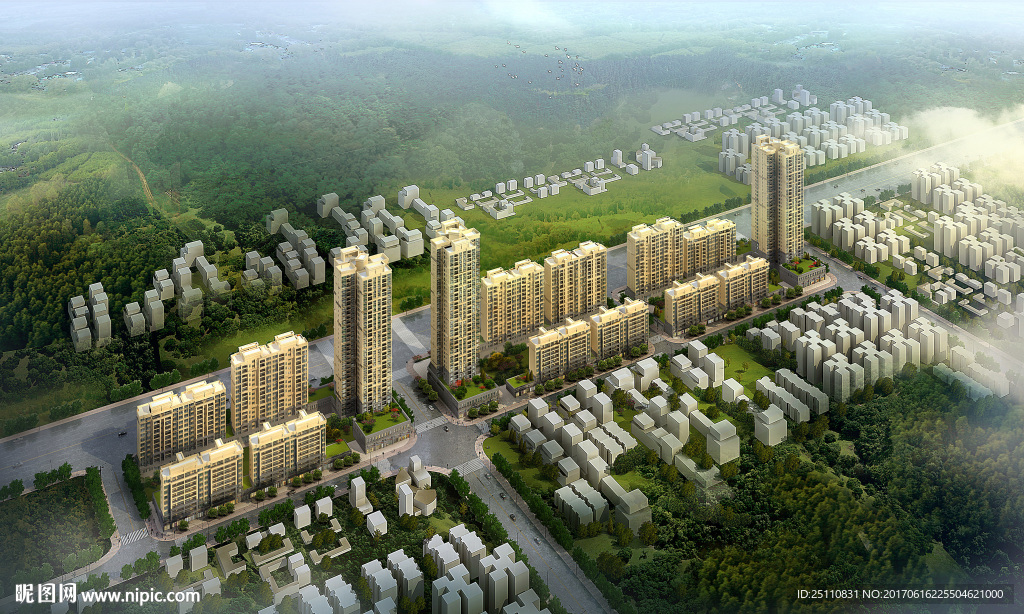 鸟瞰城市效果图