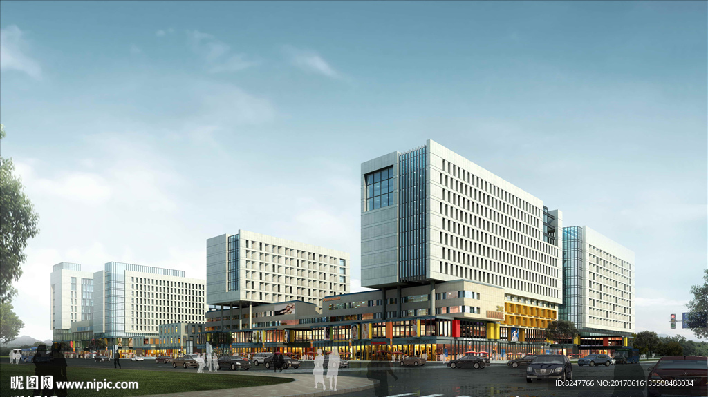 方盒子商业步行街批发市场建筑