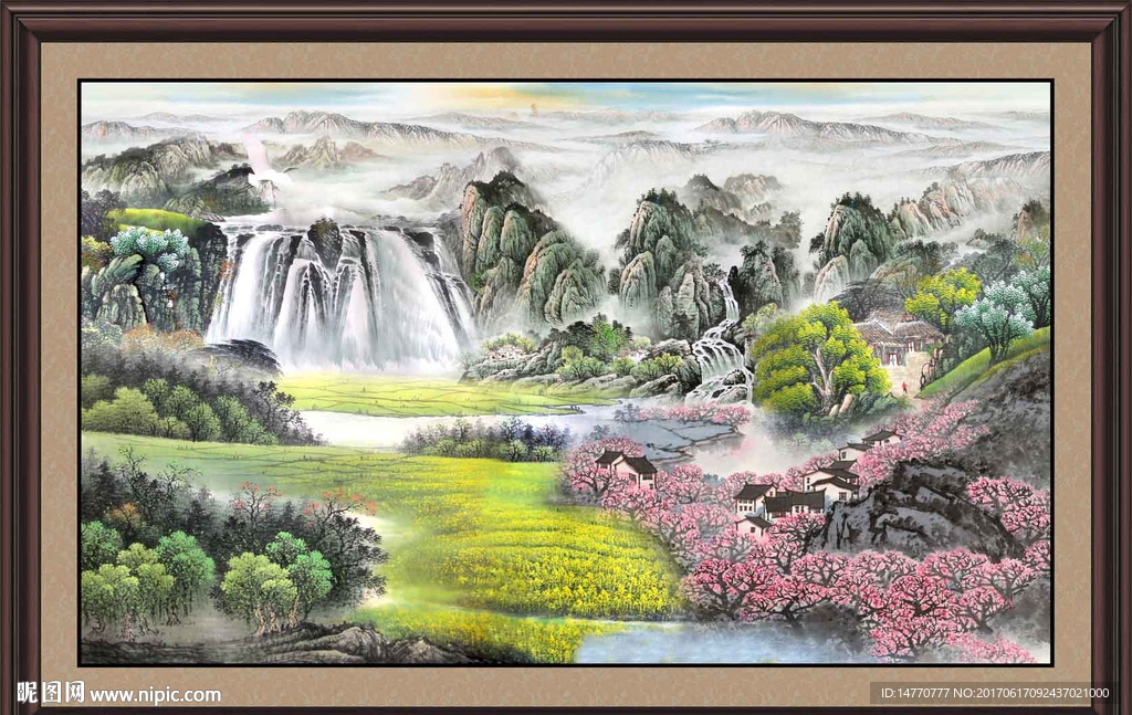 国画山水 流水生财