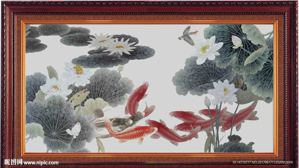 荷花鲤鱼图