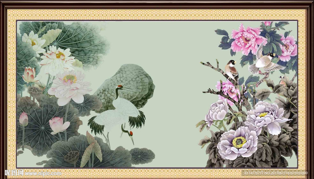 荷花牡丹