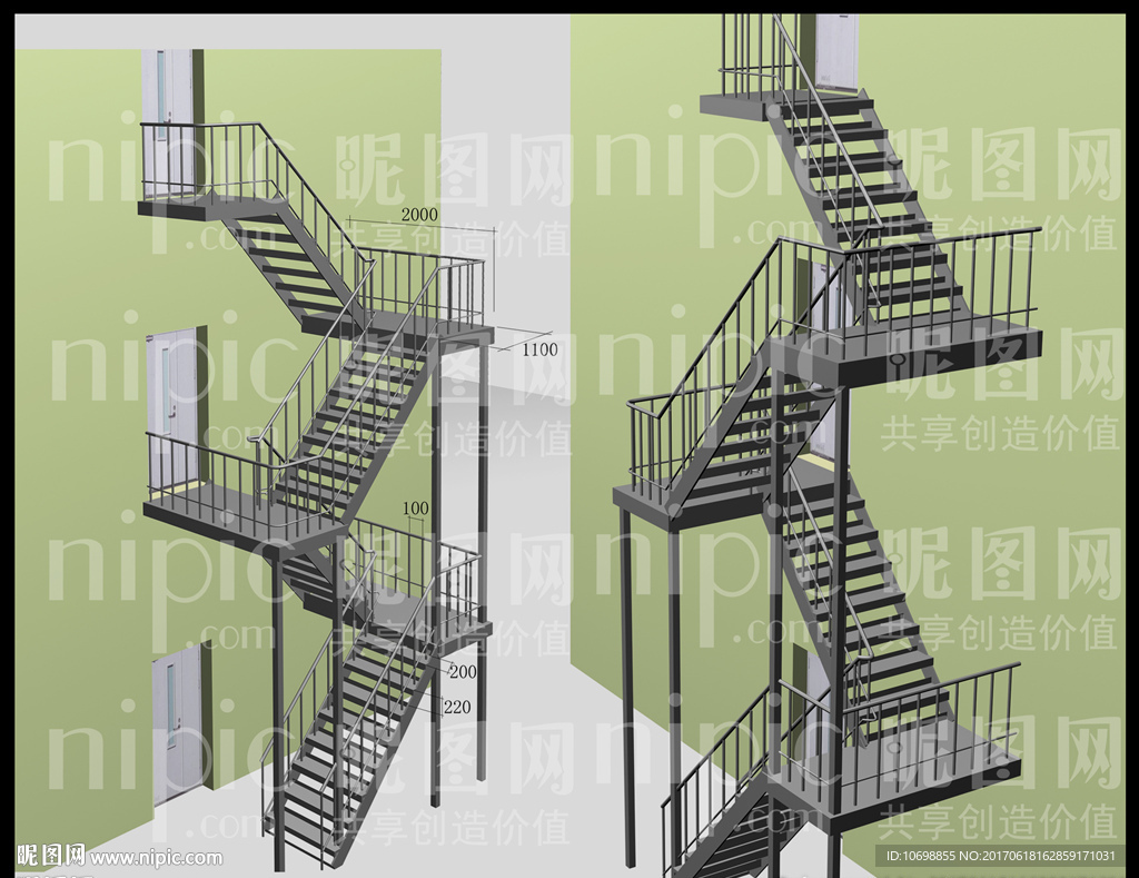 钢结构楼梯效果图