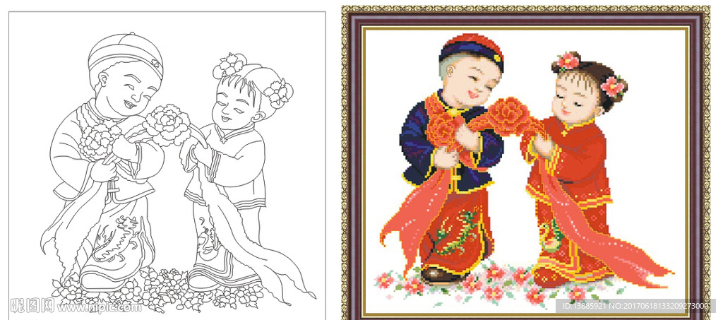 金童玉女艺术玻璃