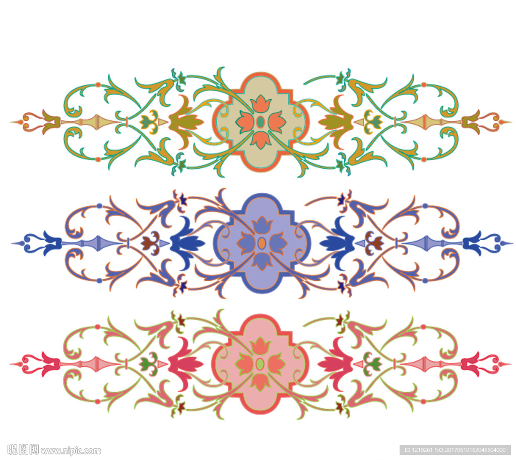 手绘花纹花边矢量图