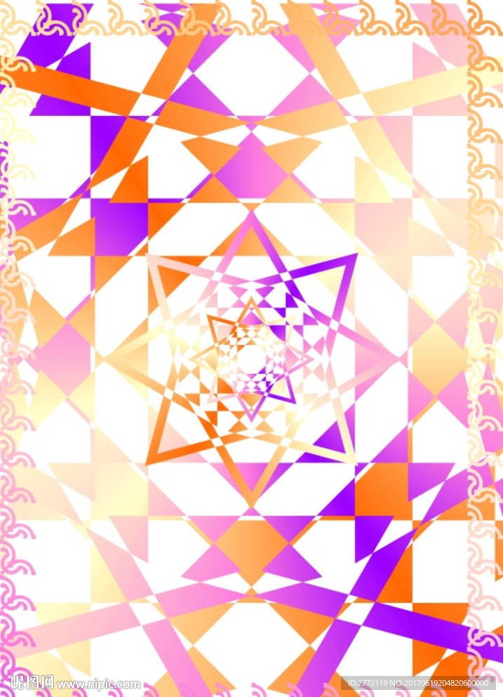 粉红花边 许可证书纹