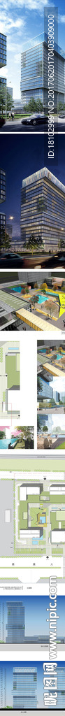 办公楼建筑草图SU模型含CAD