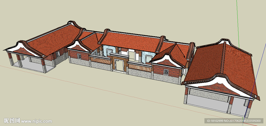 闽南民居建筑草图SU模型