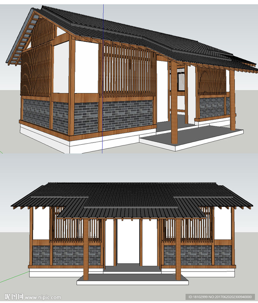 中式卫生间厕所建筑草图大师SU