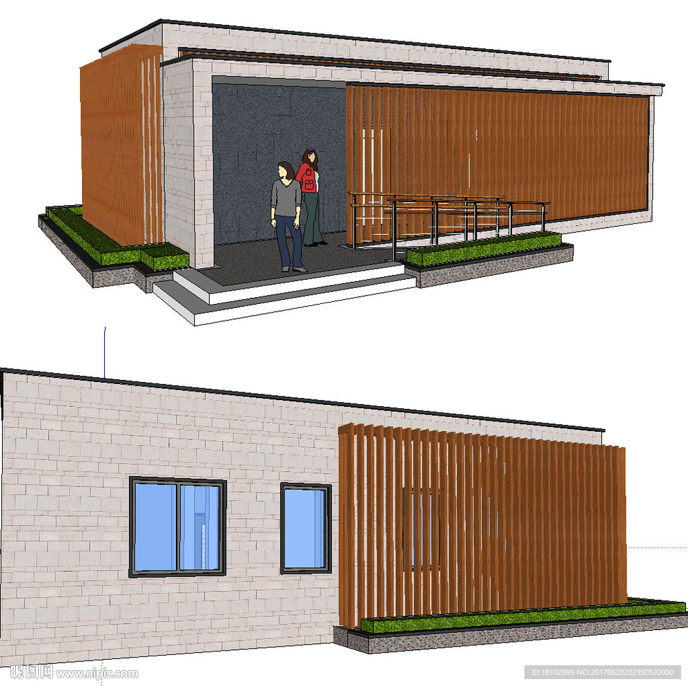 现代风格卫生间建筑草图大师SU