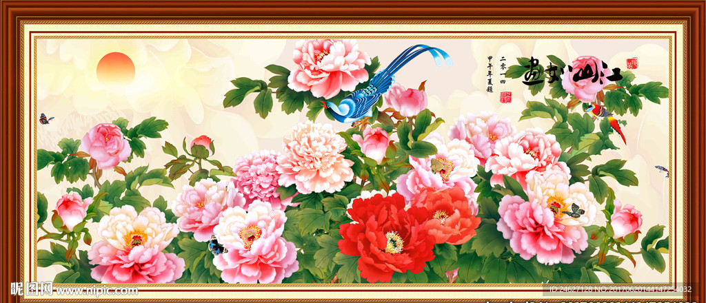 牡丹花鸟