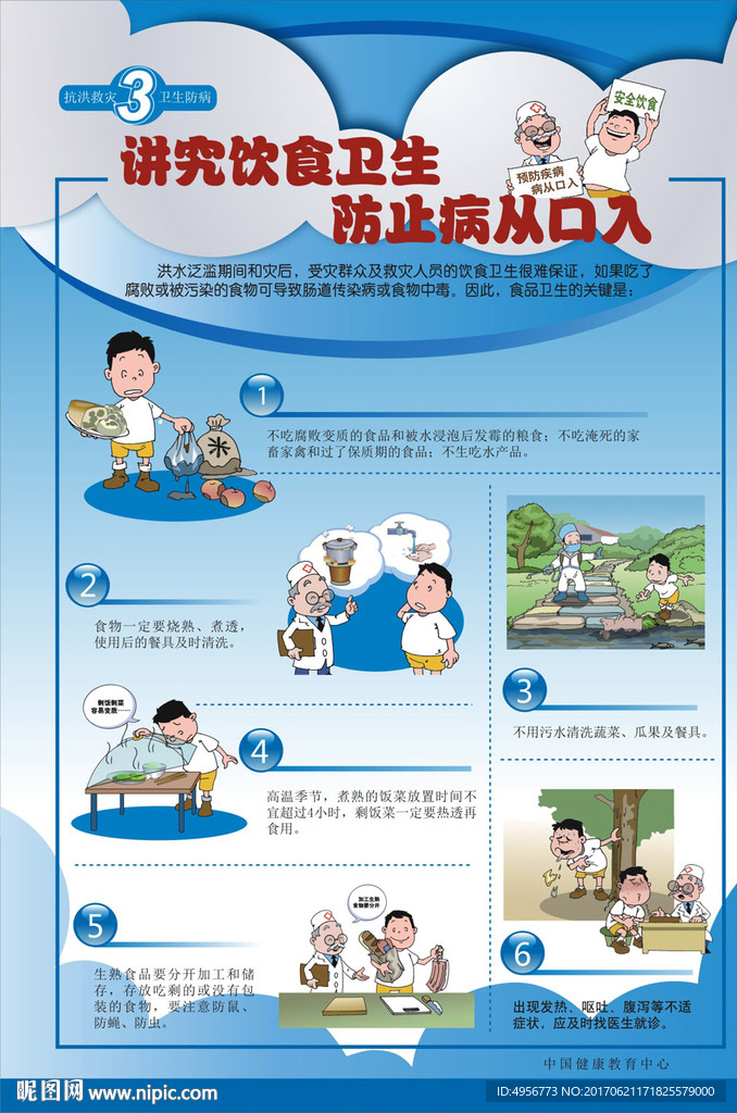 灾后饮食卫生海报
