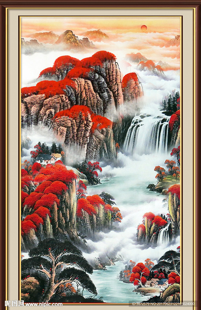 竖幅山水画