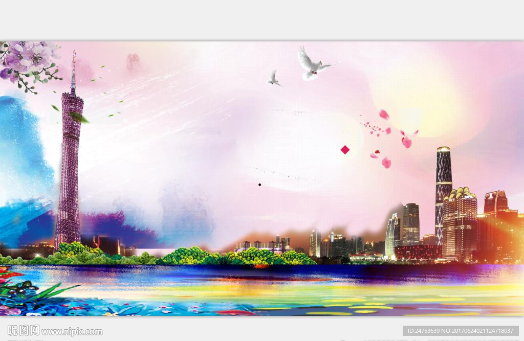 梦幻城市海报背景