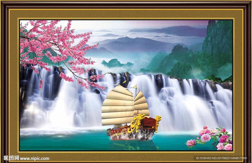 山水风景一帆风顺