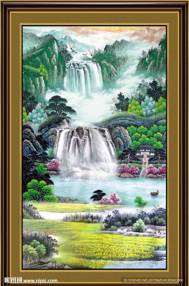 竖幅山水画
