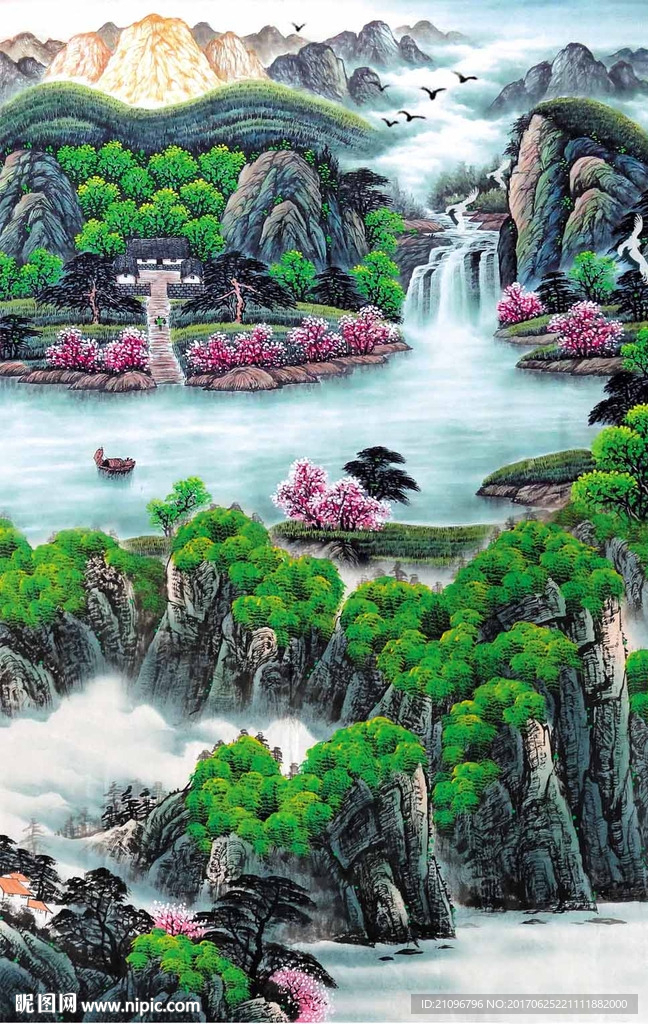 山水国画玄关