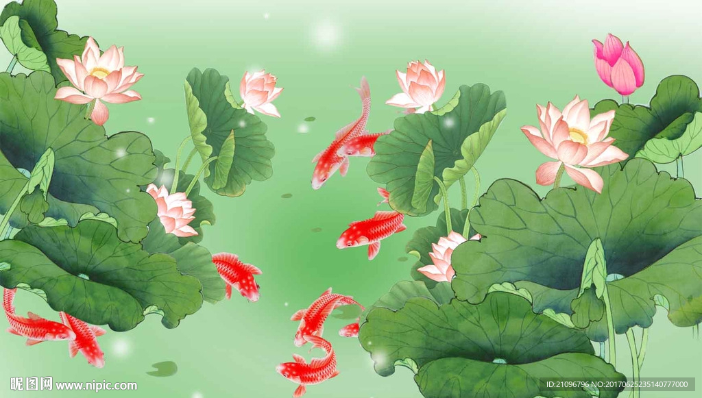 荷花背景墙