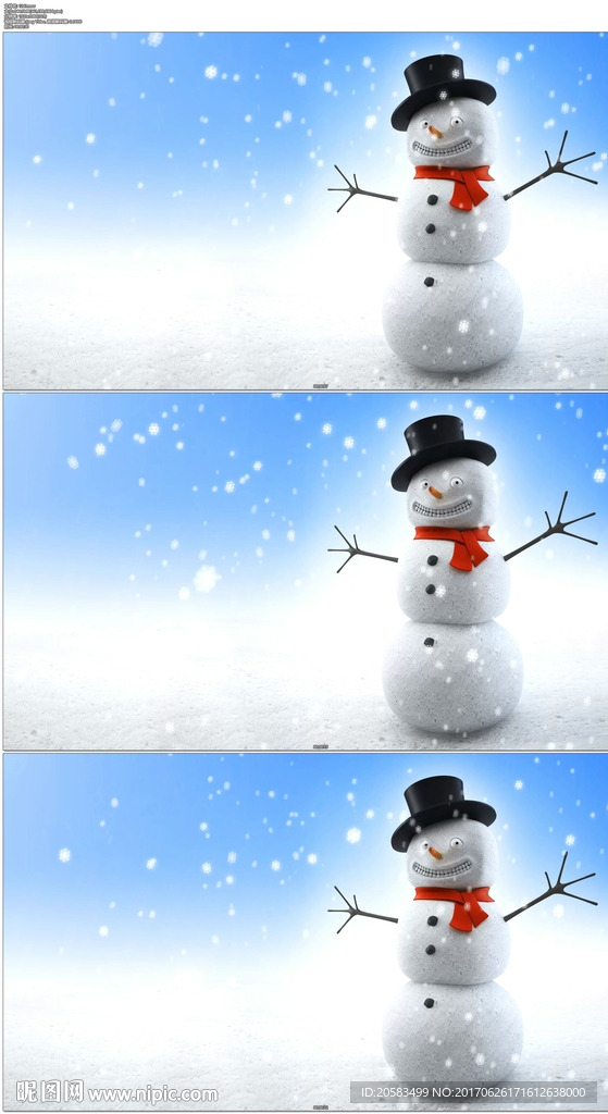 雪人背景视频