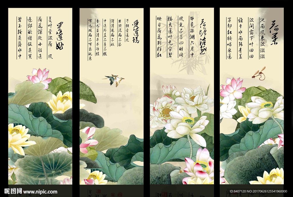 国画荷花