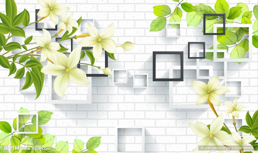 绿叶百合花