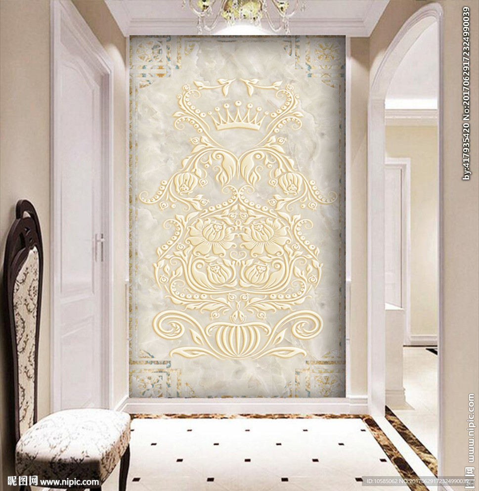 欧式大理石花纹玄关