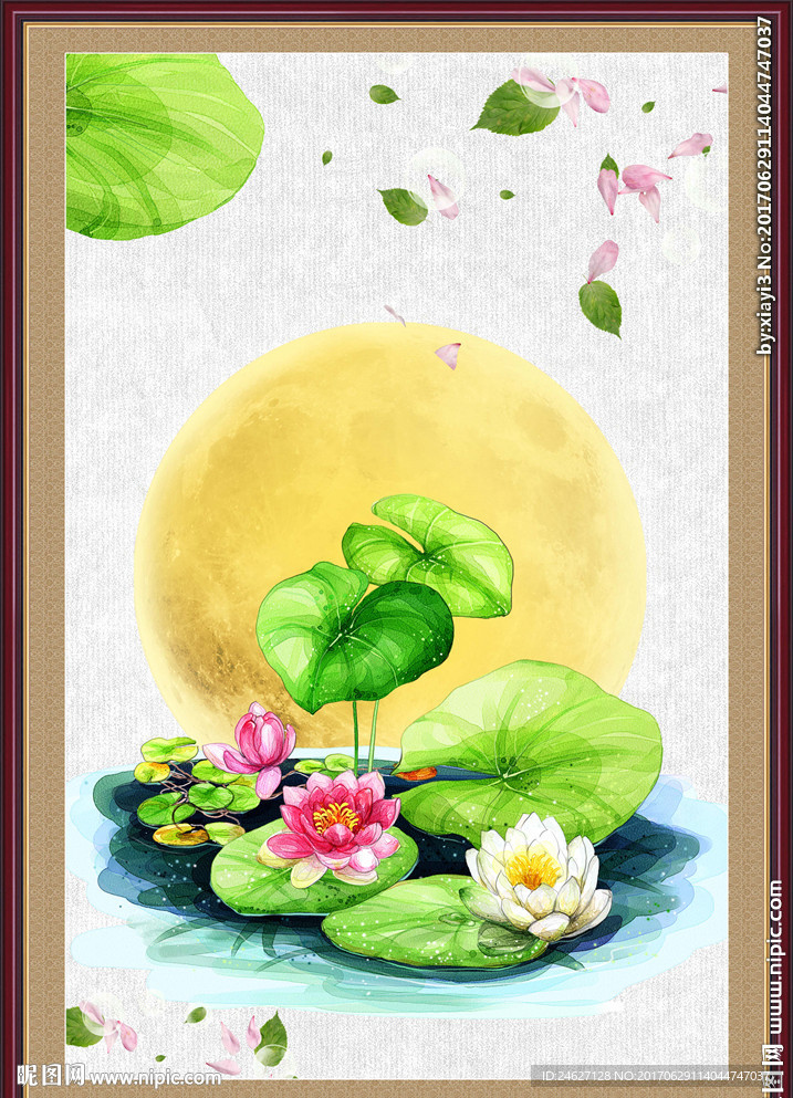 国画荷花