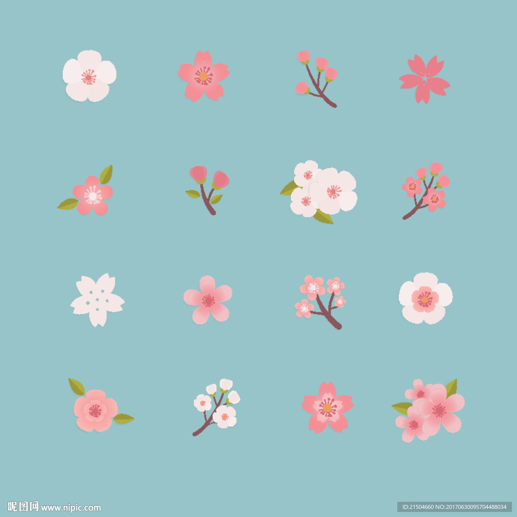 矢量樱花花朵图标