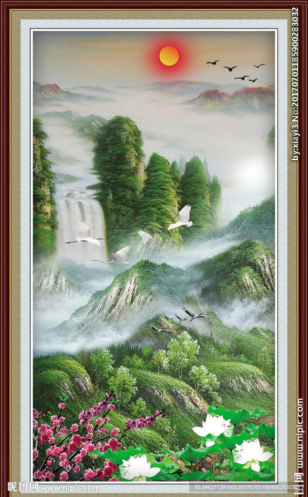 水墨山水画框