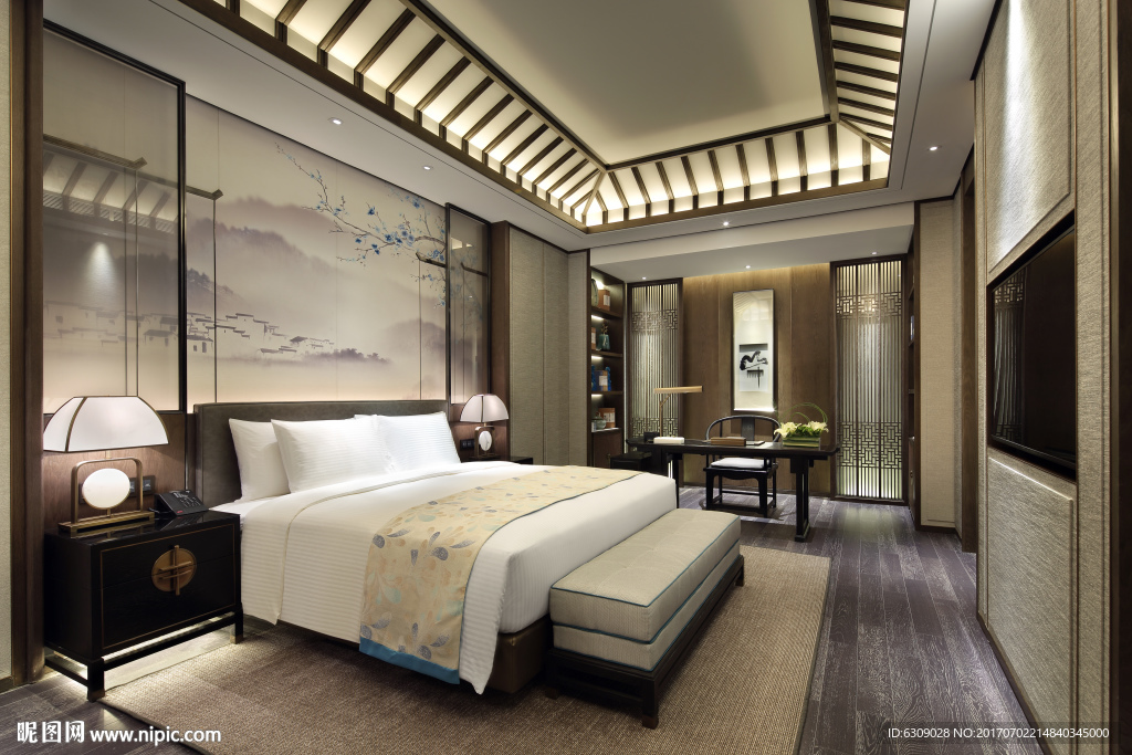 中式酒店卧室