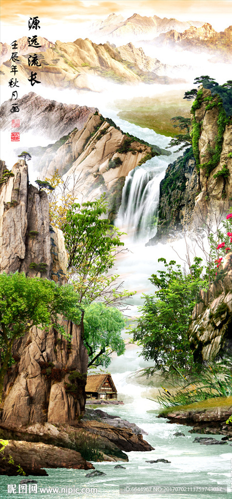 山水 背景墙