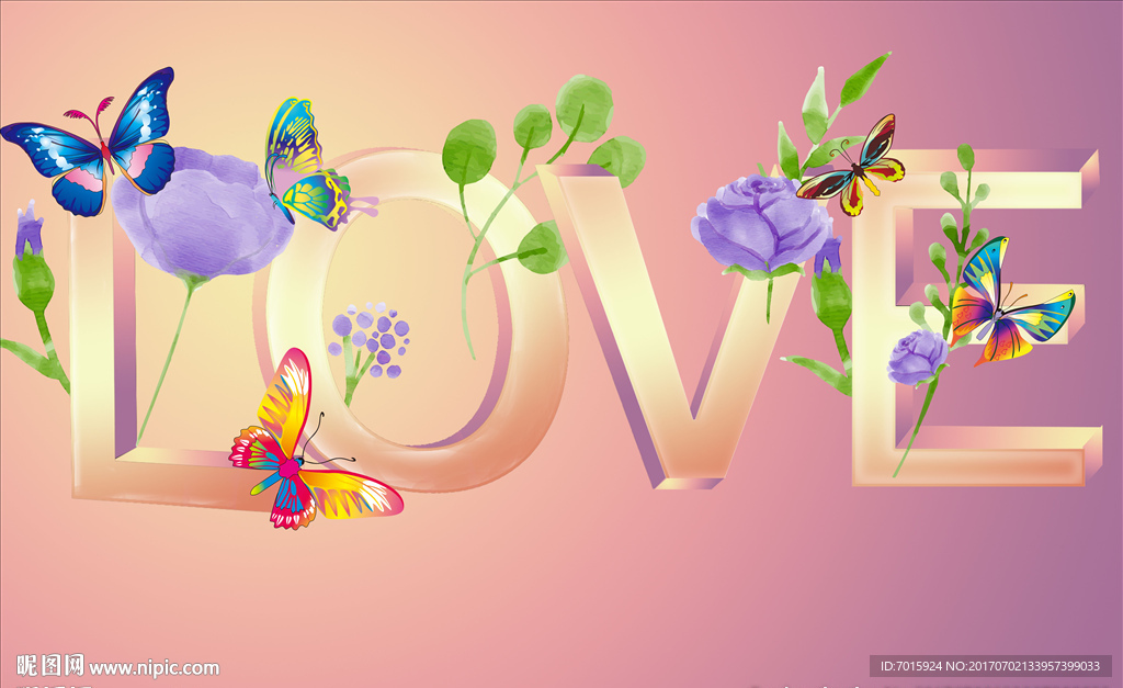 LOVE立体字素材