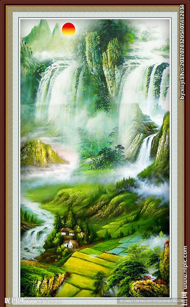 水墨山水画轴