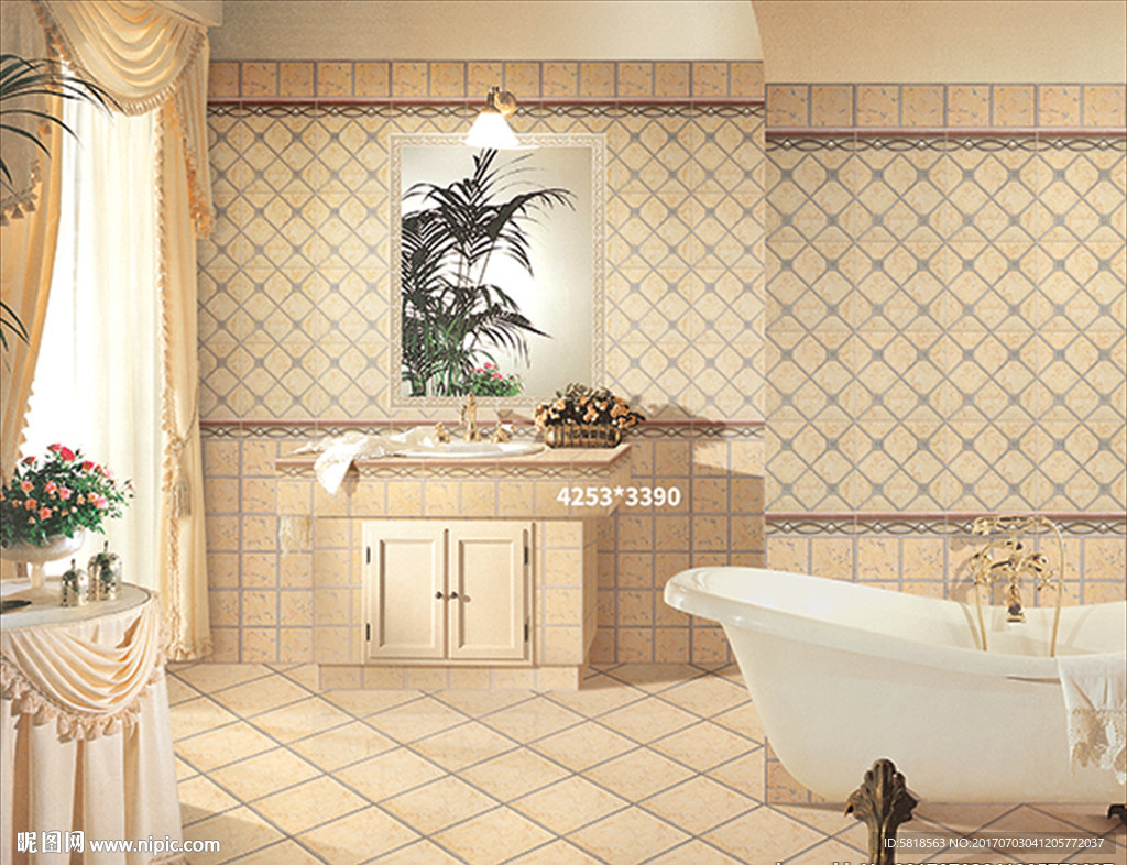 瓷砖铺贴浴室分层