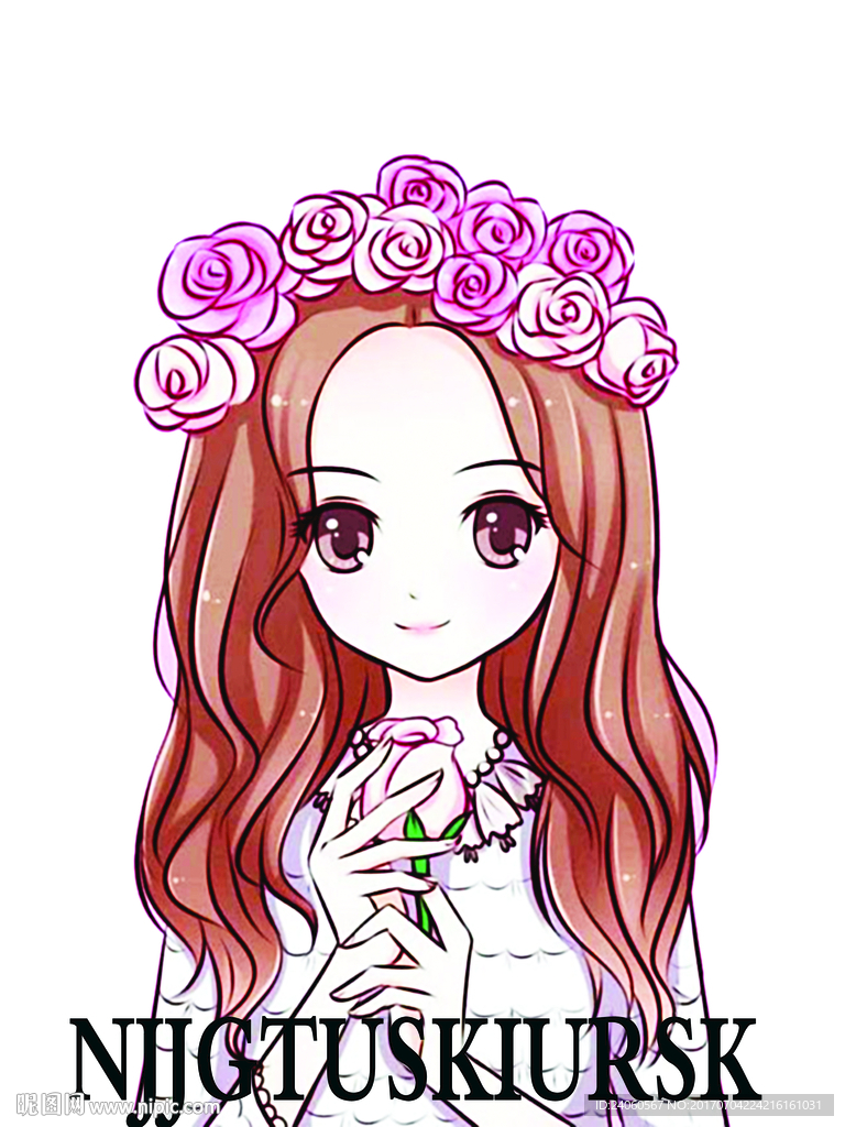 卡通手绘小美女