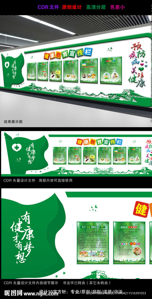 健康中国文化墙展板布置图