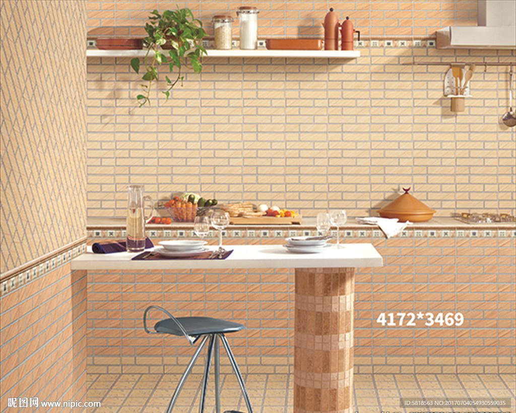 瓷砖铺贴厨房分层
