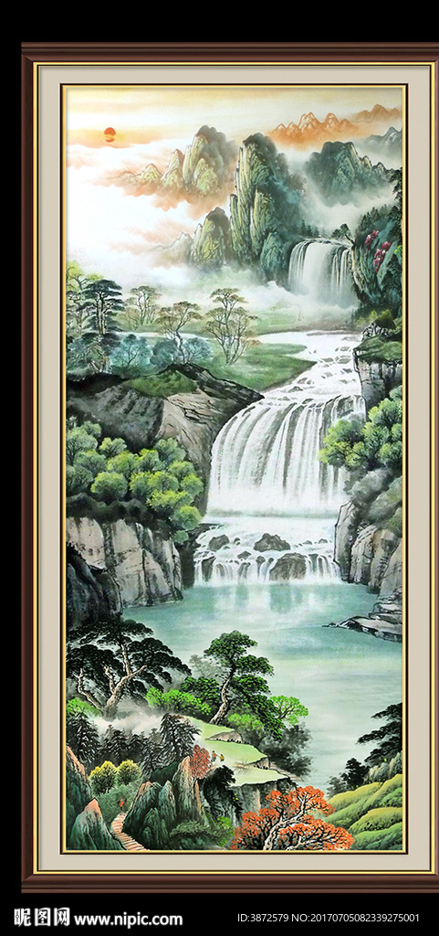 竖幅山水画