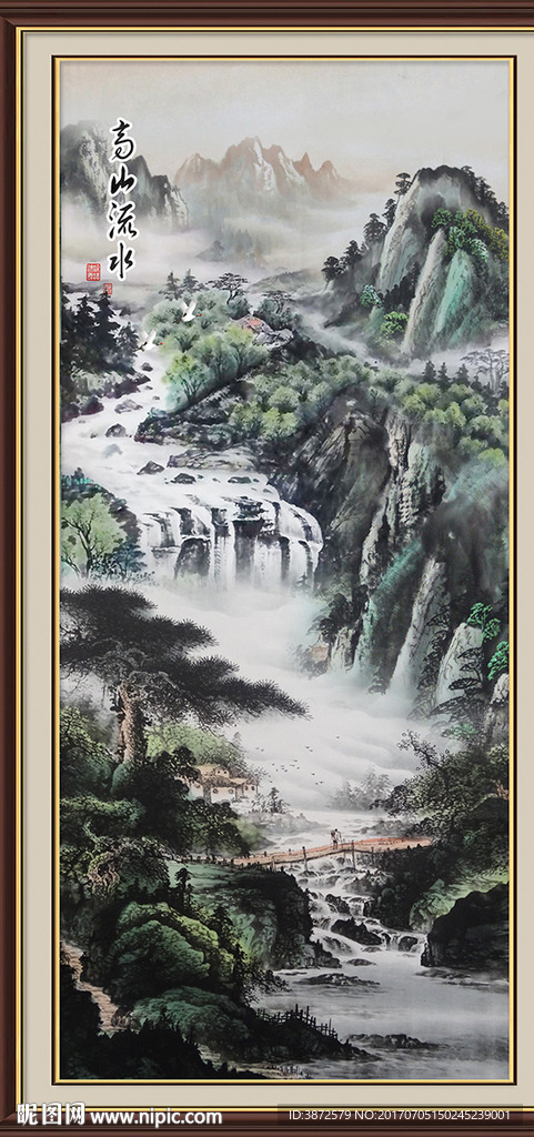 竖幅山水画
