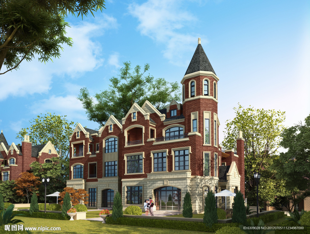 英伦风格别墅效果图