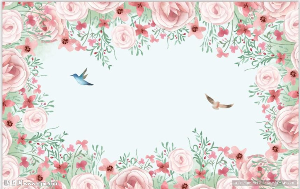 吊顶背景墙玫瑰