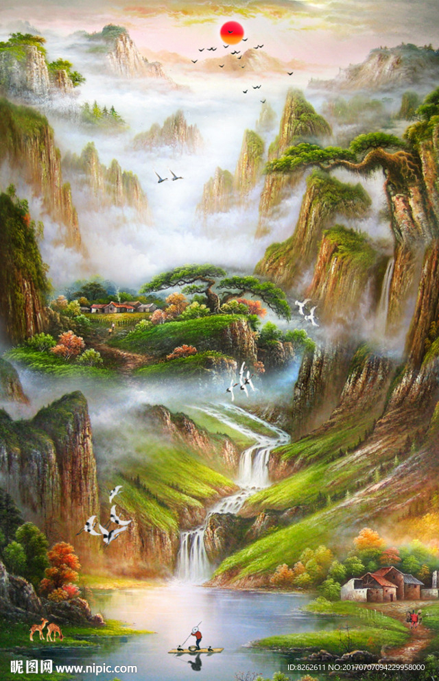 油画山水